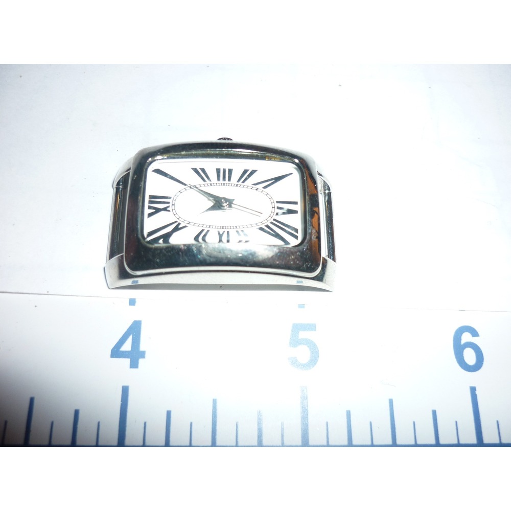 Coldwater Creek Watch Face Roman Numeral White Dial Silver Tone Rectangle